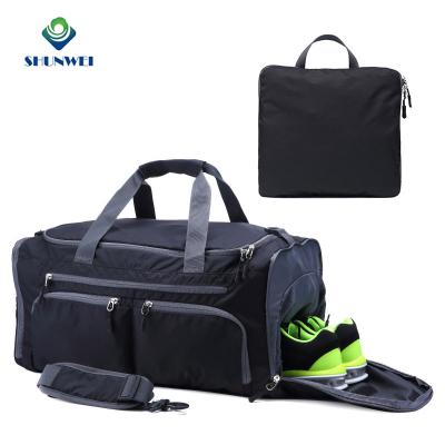 China Outdoor School Work Travel Ready To Board Large Capacity Swimming Yoga Gym Sports Nylon Fabric Travel Foldable Short Duffel Bag for sale