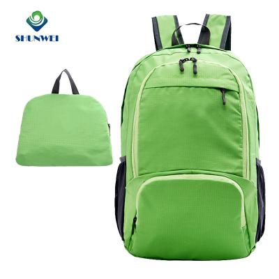 China Waterproof Ready To Ship Wholesale To Waterproof Logo Cheaper Custom Travel Foldable Backpack Casual Sports Lightweight Nylon for sale