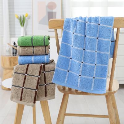 China Other 100% Cotton Towels Soft Absorbent Kitchen Towels Soft Color Grid Thickened Yarn Dyed Cotton Soft Towel for sale