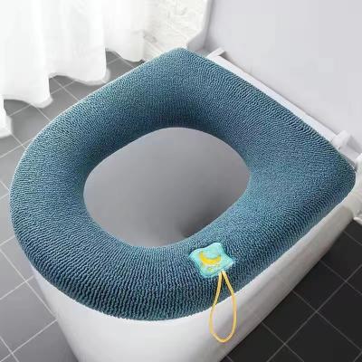 China Toilet Seat Cover Toilet Seat Cover Cover Top Cowl Pad Bathroom Toilet Seat Cover Soft Warmer Soft Warmer Zipper Flower Washable Toilet Seat Cover for sale