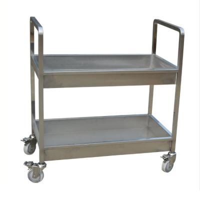 China Easy Folding Factory Custom Design Hospital Stainless Steel Table Serving Trolley Cart for sale