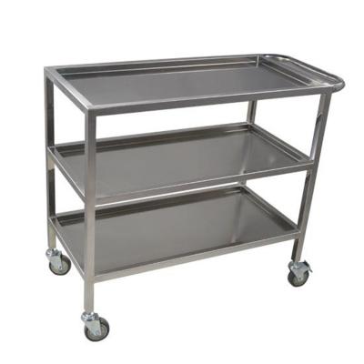 China Hotel Restaurant Easy Folding Equipment Supplies Serving Trolley Trolley Used Stainless Steel 3 Layer Kitchen Trolley for sale