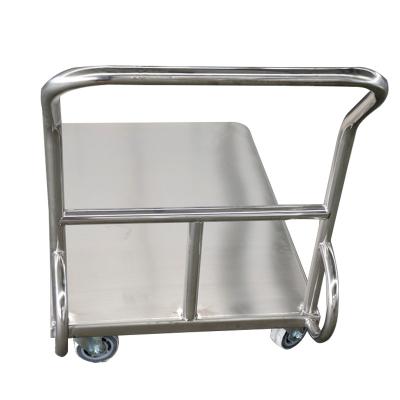 China Anti Corrosion Cold Storage Seafood Market Hand Cart Stainless Steel 300kg 150kg Easy Folding Platform Trolley for sale