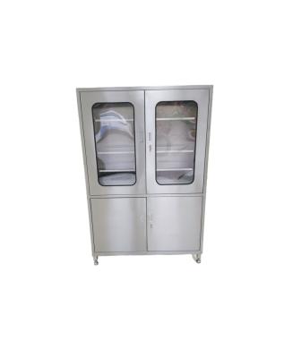 China Hospital stainless steel cupboard new design glass door instrument cabinet for hospita for sale