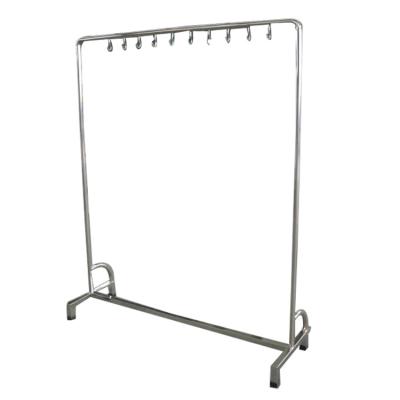 China Food Grade Space Saving Metal Hanging Clothes Drying Self Movable Stainless Steel Single Pole Clothes Rack for sale