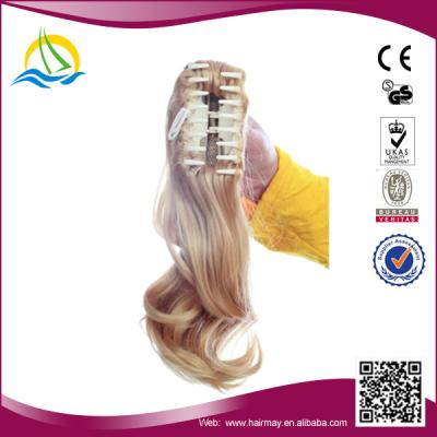 China Customizable Synthetic Body Wave Hairmay Claw Clip Ponytail Hair Extension for sale