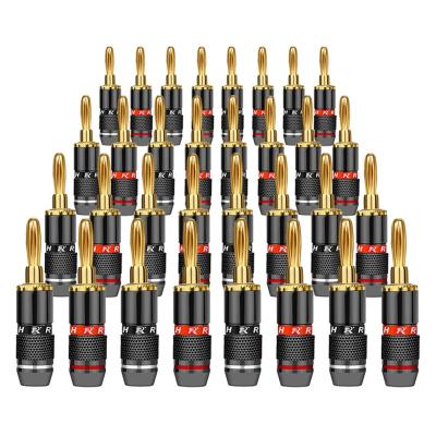 China audio & Video 4MM Banana Male Plug Connector Gold Plated Audio Speaker Plug Speaker Amplifier Cable Wire Solder Connector for sale