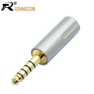 China 5pole 4.4mm Plug 4.4mm Jack 5 Pole Earphone Male Full Balanced Plug Adapter Solder Gold Plated Connector For 6mm Cable for sale