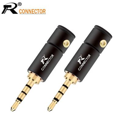 China audio & Video Jack 2.5 Plug 4 Pole Audio Earphone Connector Gold Plated With Aluminum Tube&Screw Locks Welding Free Packing for sale