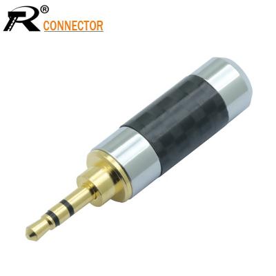 China 2.5MM Stereo Jack 2.5mm Stereo Plug 3 Pole Male Plug Carbon Fiber 3 Terminal 2.5mm Plug Earphone Wire Solder Connector For 6MM Cable for sale