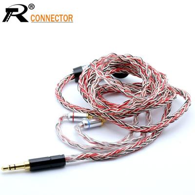 China Enthusiasts Jack Cable 1.2M 1.0mm x 8 HIFI Silver Plated Cable 3.5/2.5 Core Upgrade MMCX/2 Pin Connector Plug to Soundstage Enhanced Depth and Presence for sale