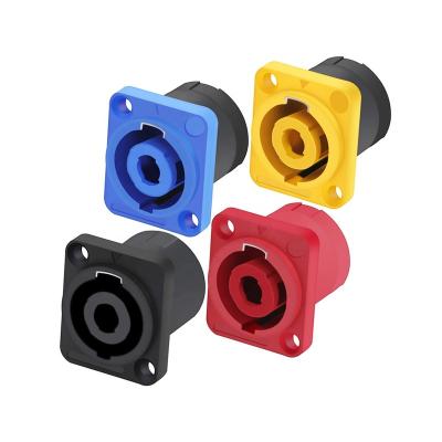 China 4Pin SpeakON Power Panel Mount Connectors Chassis Connectors For Speaker Amplifier Interconnects Black Yellow Blue for sale