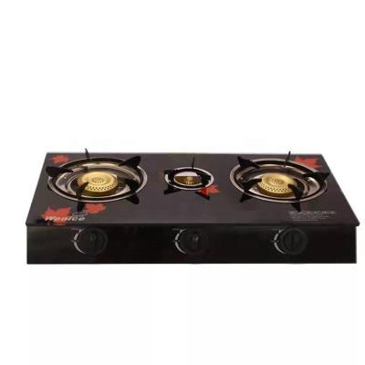 China Wholesale 3 Burner Safe Household Tempered Glass Panel Strong Energy Saving Gas Stoves for sale