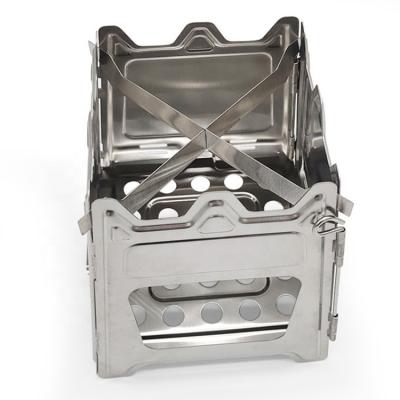 China Outdoor portable folding camping stove stainless steel wind proof woodfire stove for sale