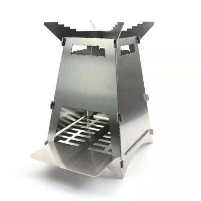 China Portable Outdoor Stainless Steel Wind Proof Portable Camping Stove Removable Stove for sale