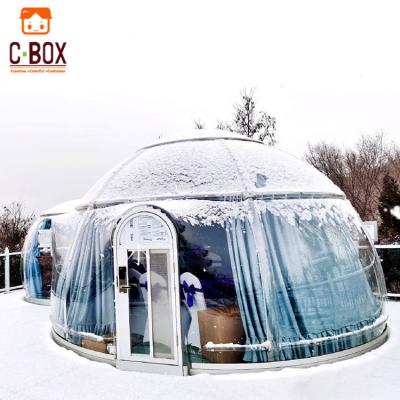 China Water Proof / Fire Retardant Outdoor China Cbox Polycarbonate Geodesic Camping Igloo Dome Tent Heat Resistant Outdoor With Bathroom for sale