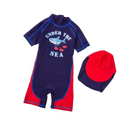 China Small Children's Breathable One-Piece Middle Boy Quick Dry Swimsuit For Kids Boys for sale