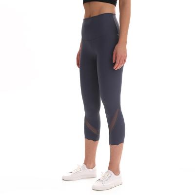 China New sweat-Wicking yoga cropped pants mesh pungent moisture wicking high waist tights running sports yoga pants for sale