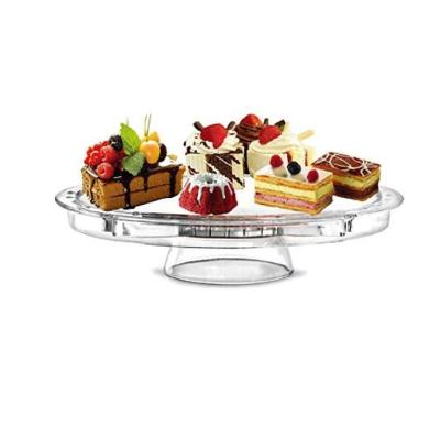 China Stainless Steel Acrylic Clear Cake Stand with Dome Cover Serving Tray Multifunction and Cake Dish for Wedding Cakes for sale