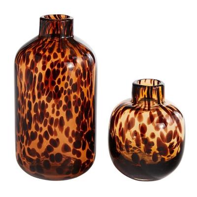 China CLASSIC Mexican Turtle Shell Glass Vase Leopard Spot Style for sale