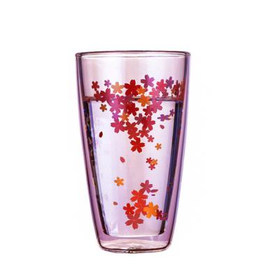 China BRIEF Chinese factory for custom fancy 400ml Sakura glass magic mug for sale