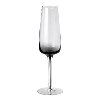 China Lead Free Crystal Glass Color Glass Black Core Colored Stem SMOKE Gray CHAMPAGNE GLASS GLASS for sale