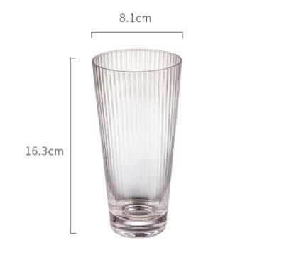 China Restaurant Hot Striped Juice Whiskey Traditional Chinese Selling Drinks Glass Cold Beer Glass for sale