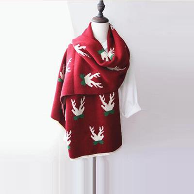 China Keep Warm 2021 Style New Fashion Winter Scarf Custom Soft Christmas Gift for Girls and Women Xmas Scarf for sale