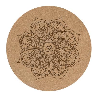 China Non-slip Hot Selling Natural Rubber Round Cork Circle Yoga Mat for sale