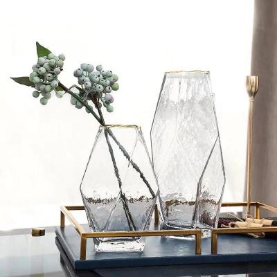 China Nordic Sustainable Glass Vase Deco Glass Vase Modern Transparent Luxury Wedding for sale