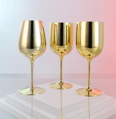 China Heat resistance and fall resistance vacuum plating valentines day plastic wine glass wedding colored decorative wine glass for sale