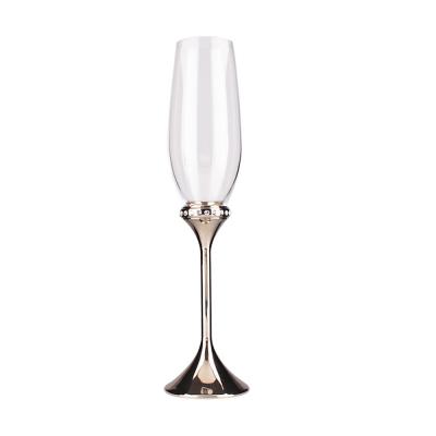 China Metal Stand Wedding Glass Gifts Champagne Goblet Bar Champagne Glass Flutes for sale