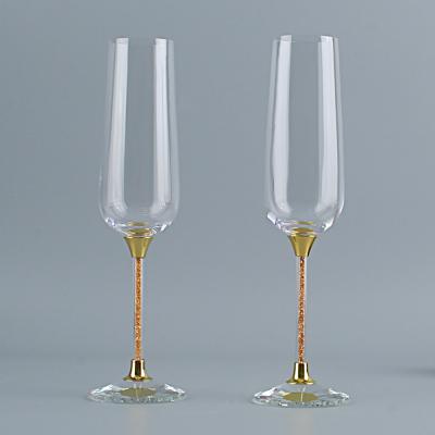 China Crystal Stand Luxury Wine Glasses Champagne Glass Flute Champagne Glasses Crystal For Toasting Sparkling Wine for sale