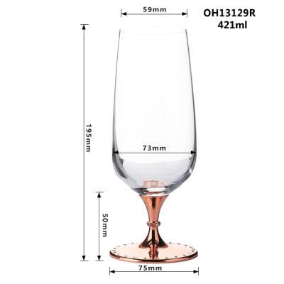 China Cheap Handmade Lead Free Clear Crystal Rim Glass Supply Innovative Funny Beer Glasses Beer Drinking Gold for sale