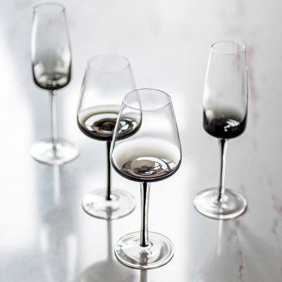 China Wholesale Reusable Black Wine Glasses Goblet Wine Glass Personalized Crystal Champagne Glasses Black for sale