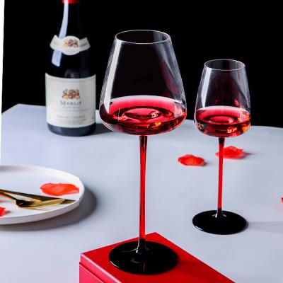 China Crystal Black Wine Glass 910ml Clear Charms Large Red Wine Glass for sale