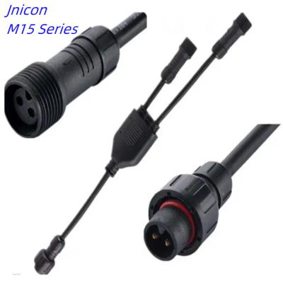 China Automotive Jnicon M15 male female F or Y waterproof 3 pin connector for led lighting for sale