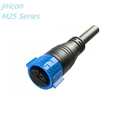 China Power M25  blue color terminal block straight IP67 waterproof quick disconnect wire connector for sale