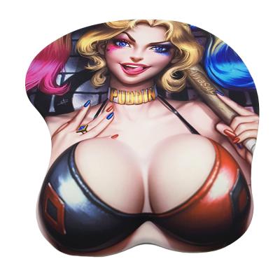 China Custom Ergonomic Sexy Wrist Rest Support PU Silicone Gel 3D Anime Buttocks Breast Boob PASSIONATE Ergonomic Mouse Pad for sale