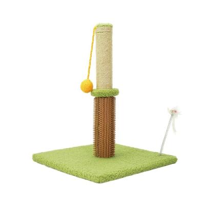 China Commercial Buyer's Favorite Modern Sisal Cat Scratching Post Pet Tower in Light Green for sale