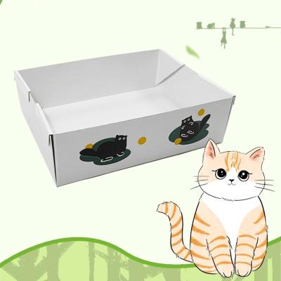 China Item Type White Cat Litter Box Eco Friendly Waterproof Disposable Pet Travel Box for sale