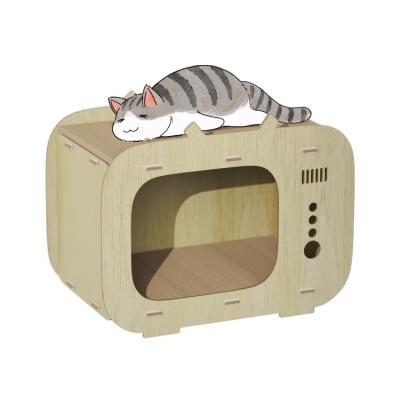 China Stock Promotion Indoor Portable Removable Wooden Pet House Bed Ideal for Cats and Dogs for sale