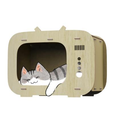 China Wooden Pet Furniture Assembled Indoor Removable Modern Luxury Dog Cat Houses Customization for sale