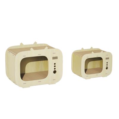 China Pet House for Cats and Small Dogs  TV Shape Modern Wooden Dog Furniture Luxury for sale