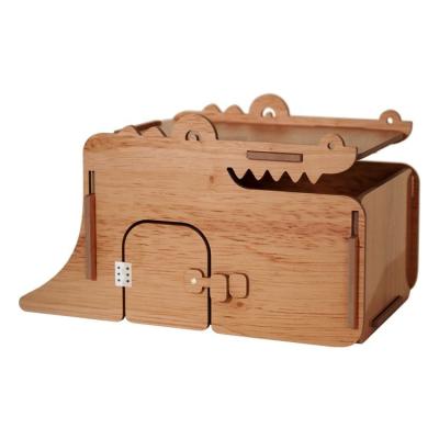 China Pet House for Cats Crocodile Wooden Cat House Indoors Cat Bed House 57*32.5*33cm for sale