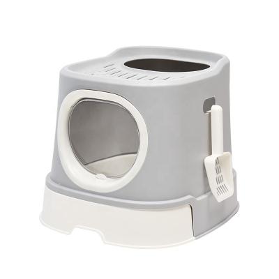 China One-way Cat Litter Box with Drawer and Free Scoop PP/PS Material 52.0*42.0*39.5cm for sale