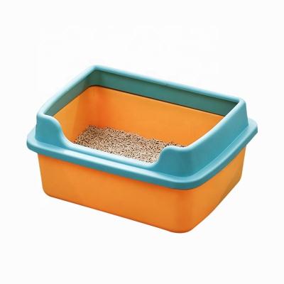 China Large Cat Litter Box with Removable Rims L 48cm*36cm*22.5cm 820g High Sides Anti Splash for sale