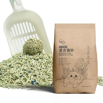 China Mixed Plant Kitty Litter Stocked for Natural Plant-based Cat Litter Tofu Bentonite Mix for sale