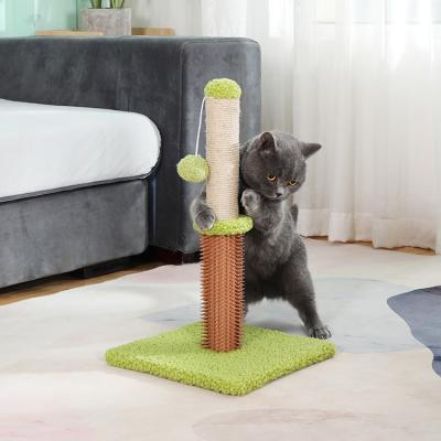 China Multifunctional Hemp Rope Berber Fleece Cat Scratching Post with Cat Tree and Massage for sale