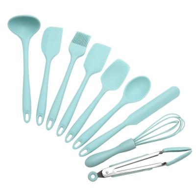 China Viable Hot Sale Kitchen Tools Manufacturers 10 Mini Silicone Kitchen Utensils Silicone Cooking Sets for sale